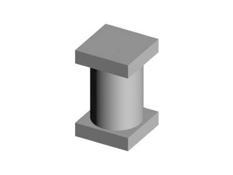 Spojovací čep pro kov. brány, pr.30/ 35×35,  l=69 – černý