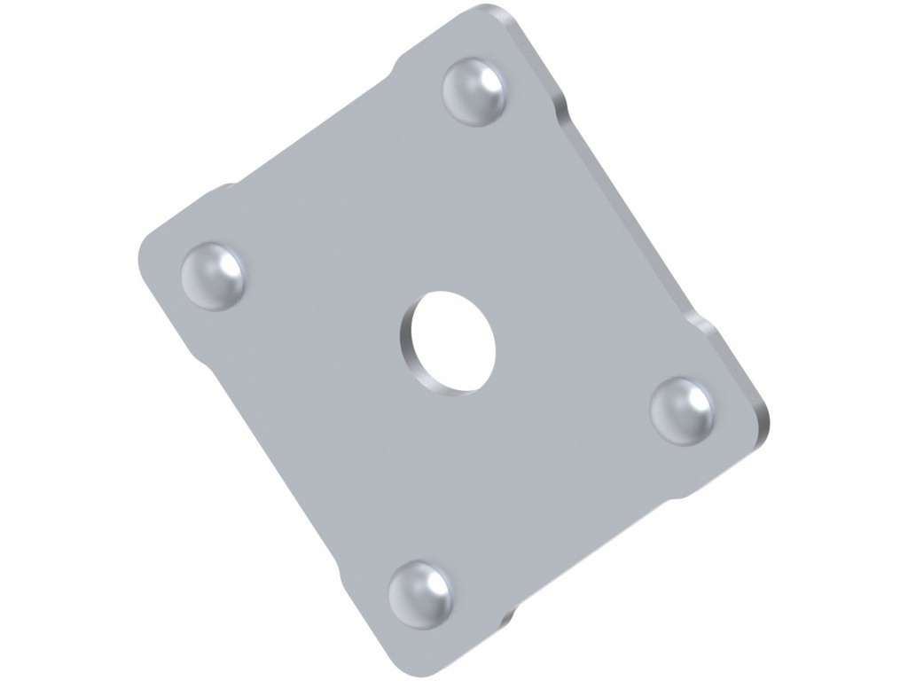 Deska s otvorem ozdobná M18, 90×90, tl. 4 mm, zinek