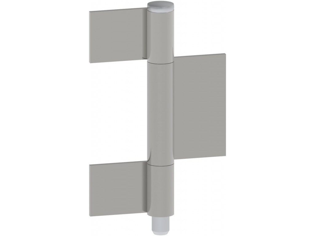 3dílný pant pro ocelové dveře a okna k přivaření, výsuvný čep, velký, a=160 mm, ø 18  mm, natural