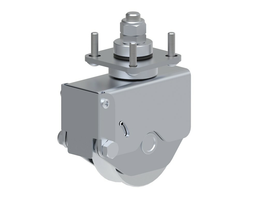 SAMONIVELAČNÍ KOLEČKO S KOTEVNÍ DESK- OU A DRÁŽKOU PROTI NEOPRÁVŇ. MANIPULA- CI, KRUH. PROFIL 16 MM, VEL. 60X60, Ø 75