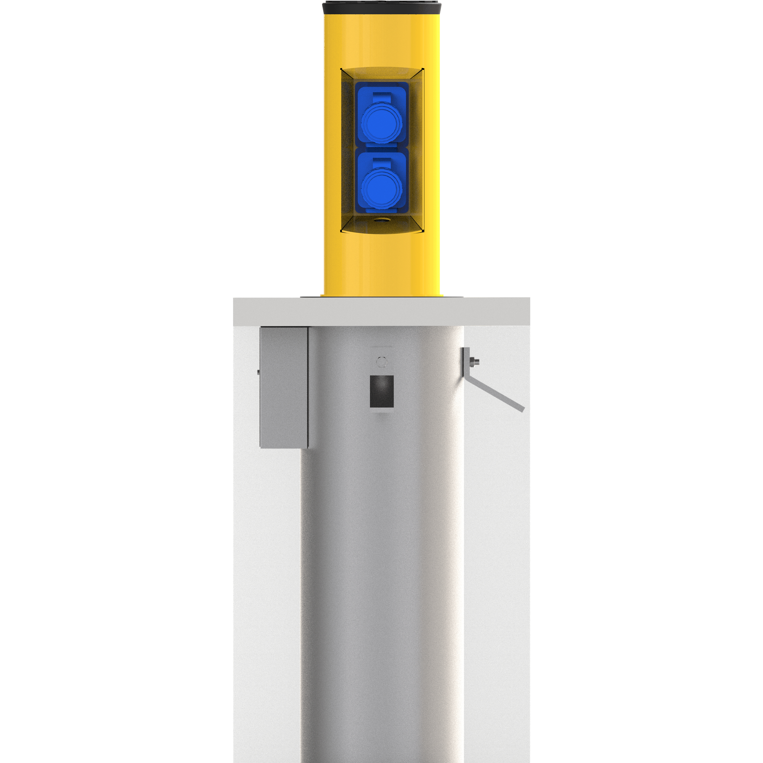 GASPO 254, h 500 ø 200 δ 4 mm, poloautomatický zásuvný sloup se základovým pouzdrem