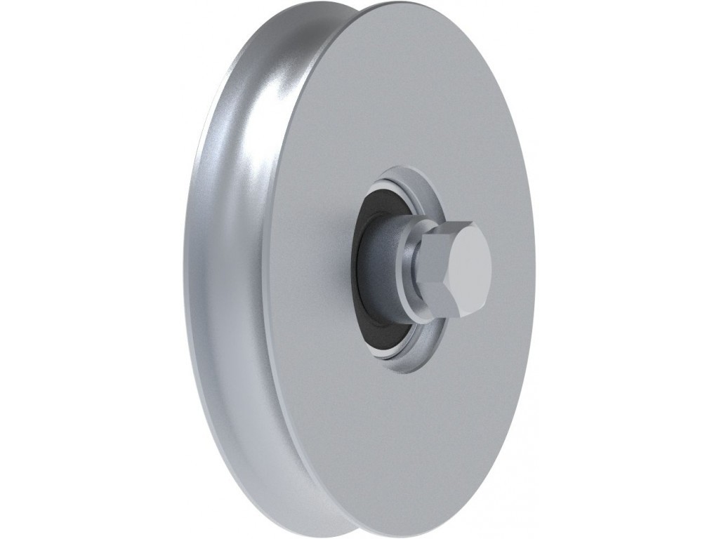 Pojezdové kolečko s ložiskem ø 90, kruhový profil 20 mm, tl. 24 mm, zinek