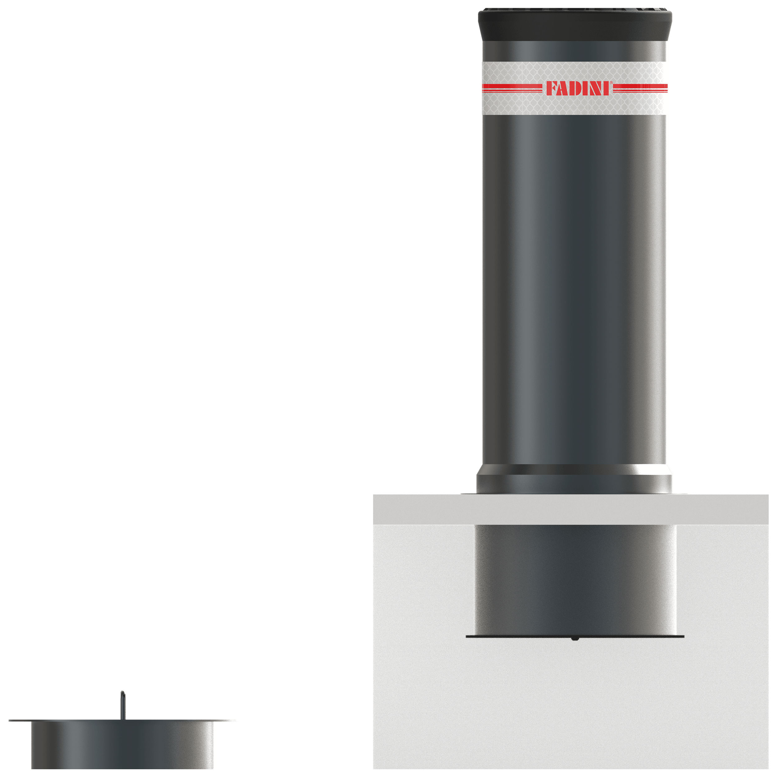 STRAMARI 2320, h 700 ø 275 δ 4 mm, odnímatelný sloup se základovým pouzdrem s víkem