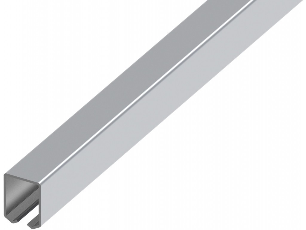 Malý profil pro horní zavěšení posuvných bran a vrat délka  6  m  – 33×31  mm, zinek